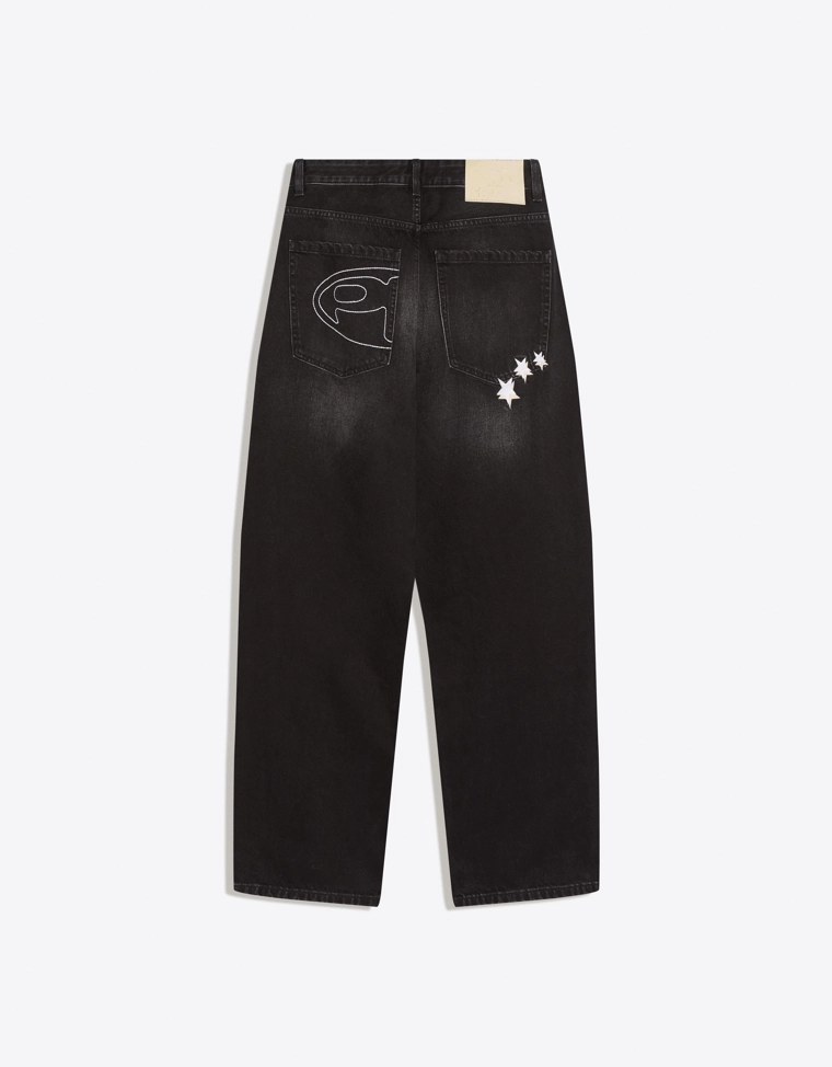 Джинсы barrel с вышивкой