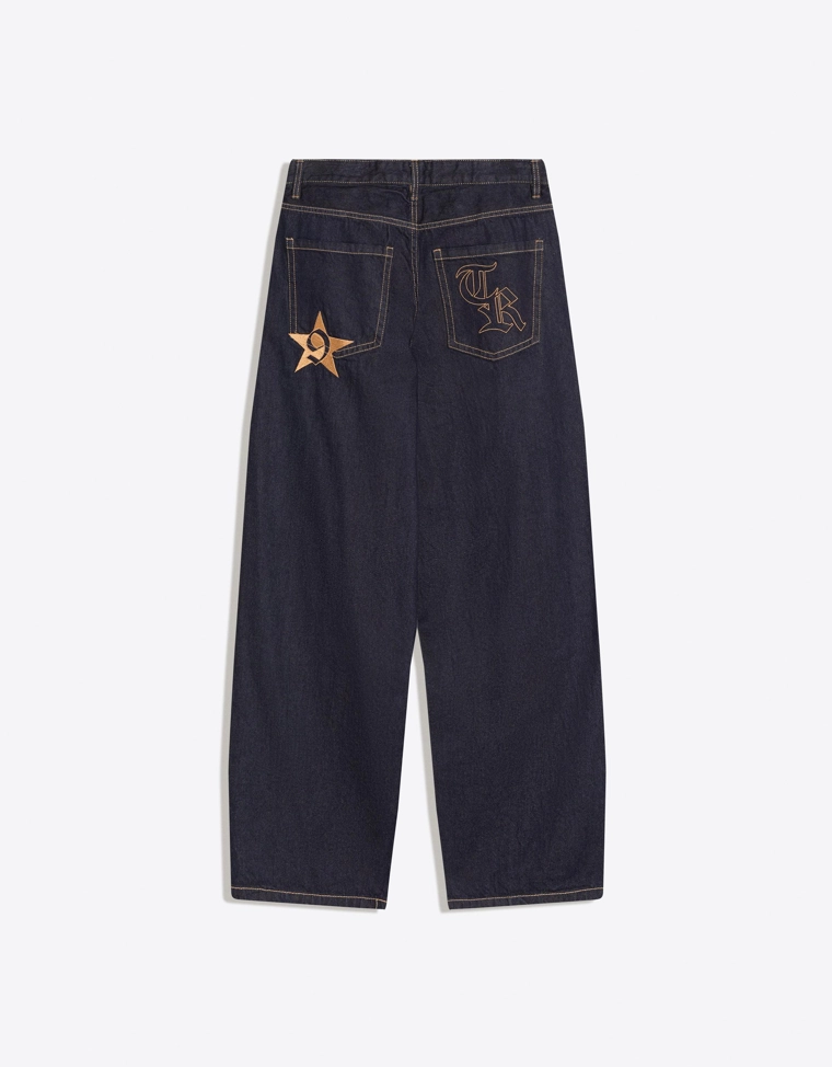 Джинсы barrel с вышивкой