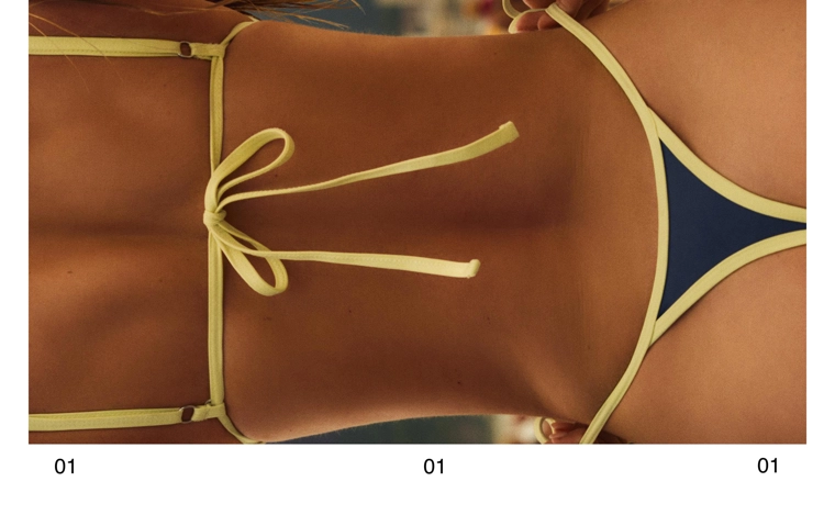 Плавки бикини танга с контрастными деталями