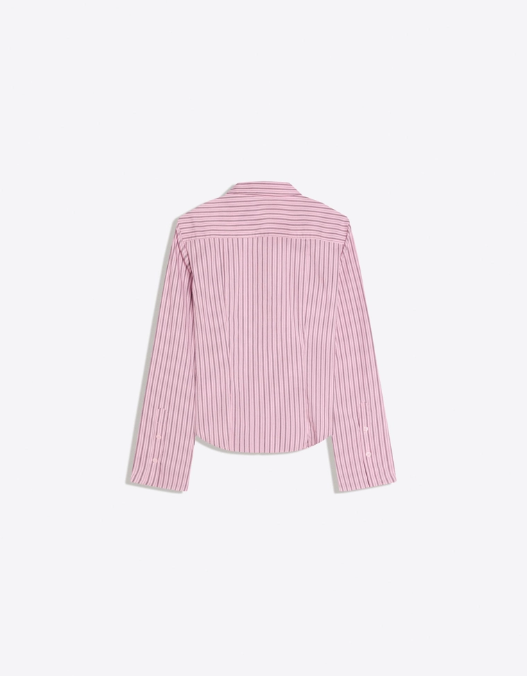 Рубашка облегающего кроя с расклешенными рукавами