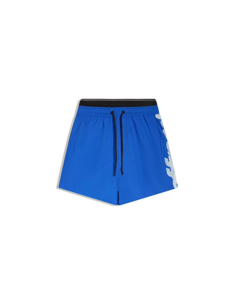 Плавки свободного кроя с двойным поясом и принтом