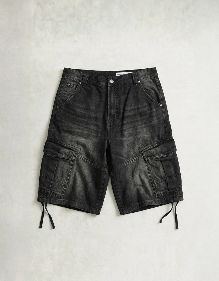 Джинсовые шорты-парашюты карго