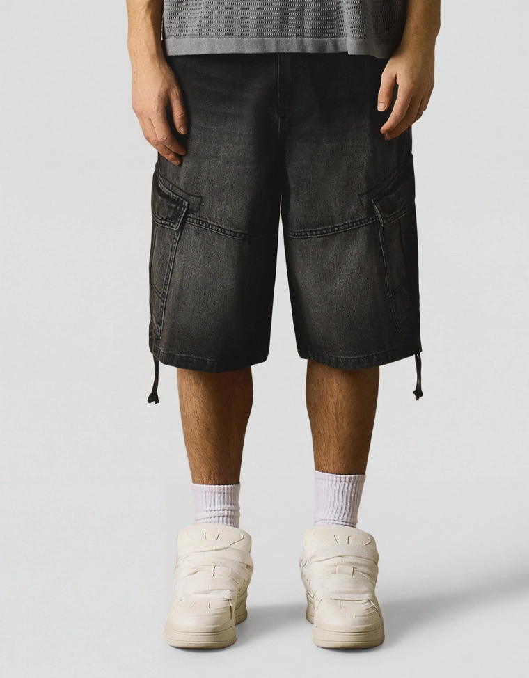 Джинсовые шорты-парашюты карго