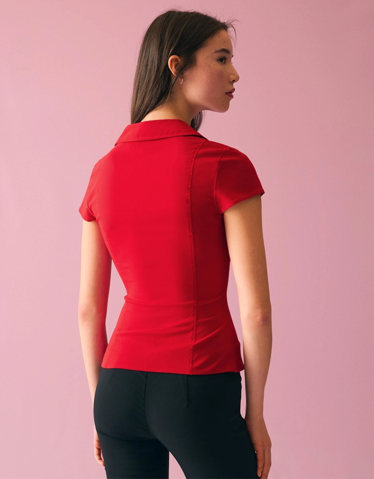 Рубашка на молнии с короткими рукавами