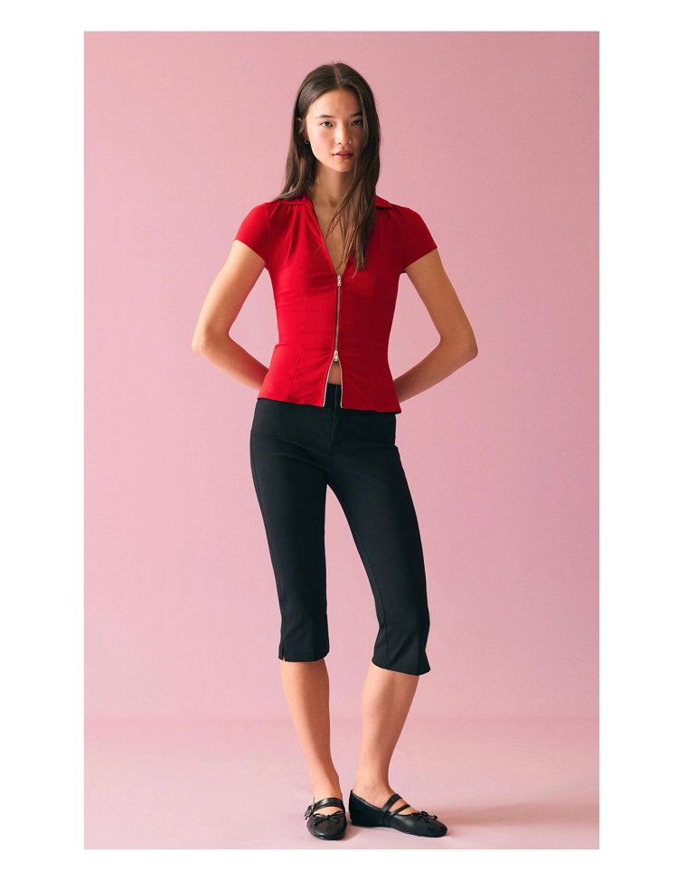 Рубашка на молнии с короткими рукавами