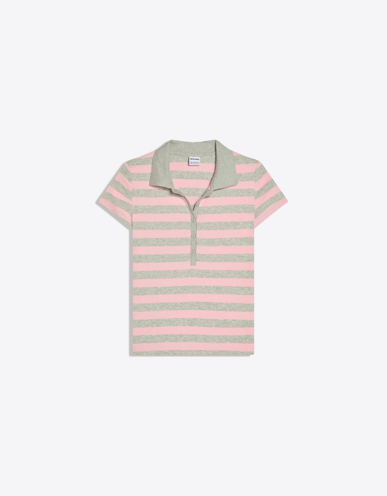 Поло в полоску с короткими рукавами
