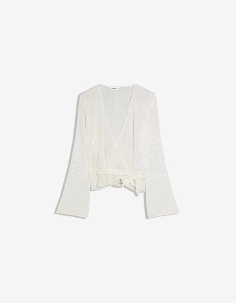 Блузка с запахом и принтом