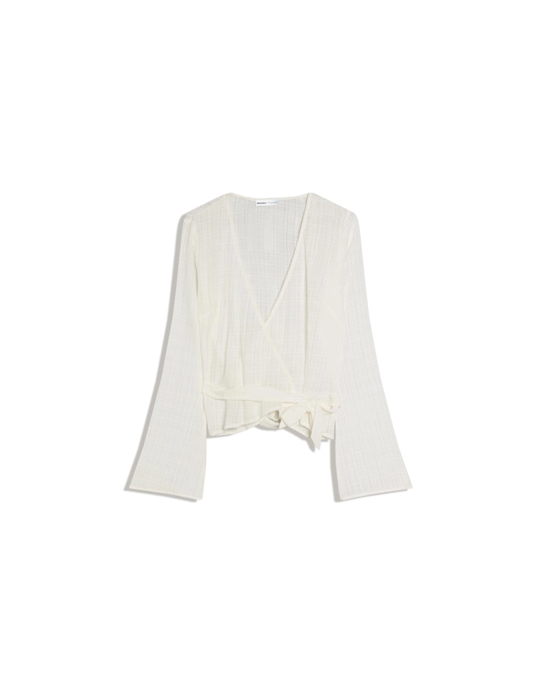 Блузка с запахом и принтом