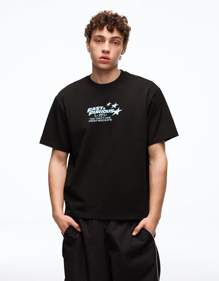 Футболка с принтом «Форсаж» и короткими рукавами