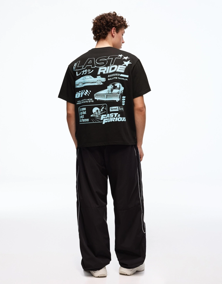 Футболка с принтом «Форсаж» и короткими рукавами