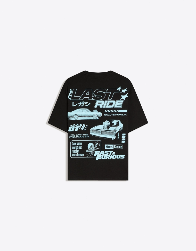 Футболка с принтом «Форсаж» и короткими рукавами