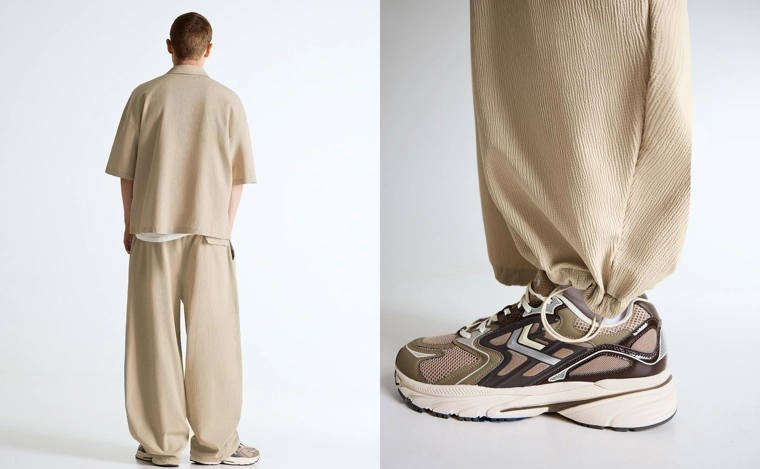 Плиссированные полуджоггеры объемного кроя