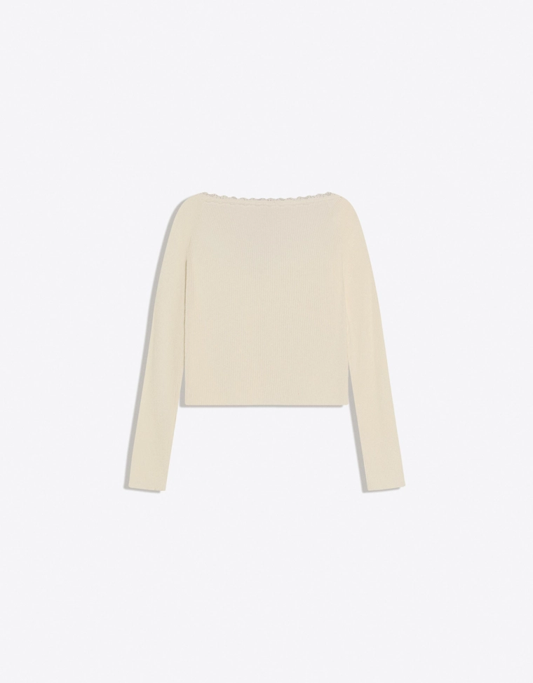 Трикотажная футболка с кружевом