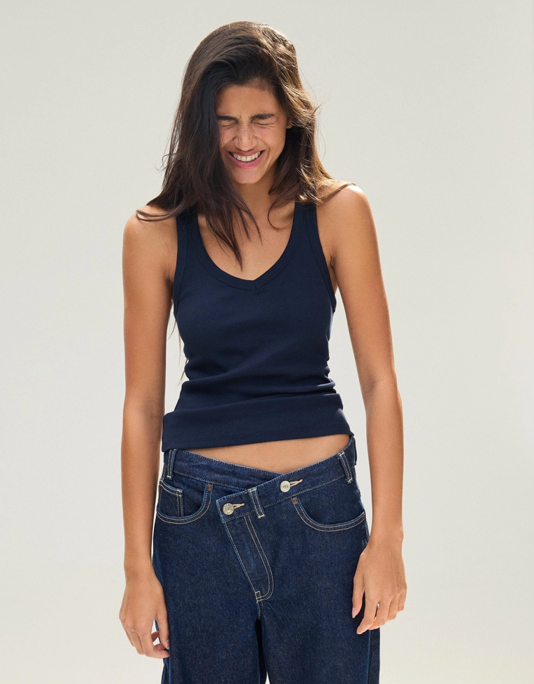 Базовая майка в рубчик