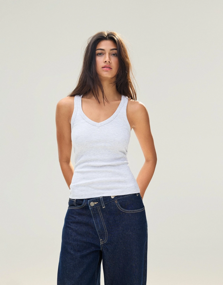 Базовая майка в рубчик