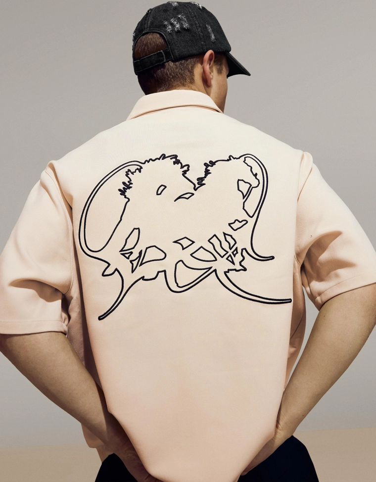 Рубашка с короткими рукавами и вышивкой