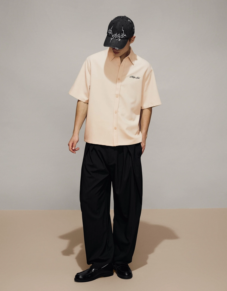 Рубашка с короткими рукавами и вышивкой