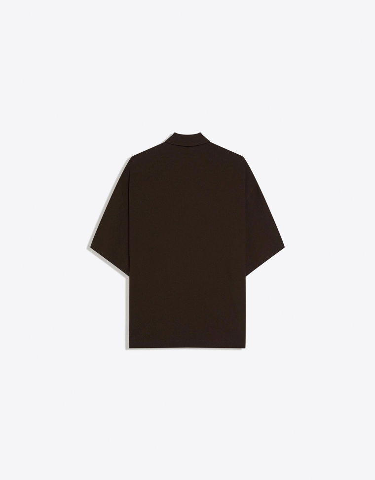 Рубашка геометрического кроя с короткими рукавами и складками