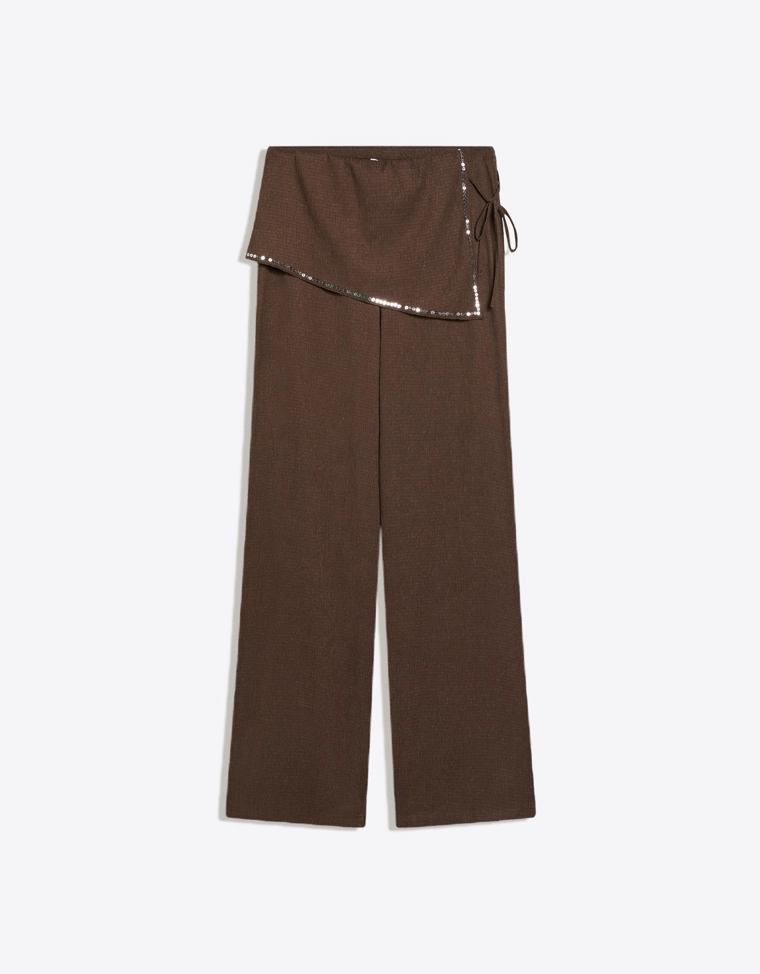 Брюки с юбкой с пайетками