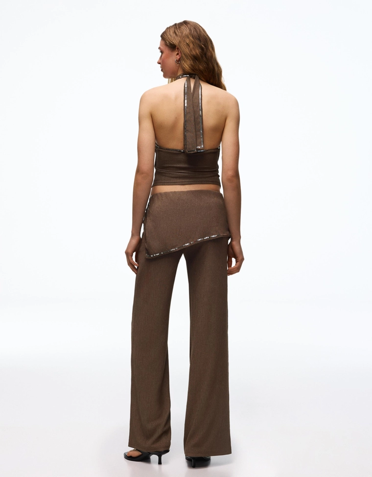 Брюки с юбкой с пайетками