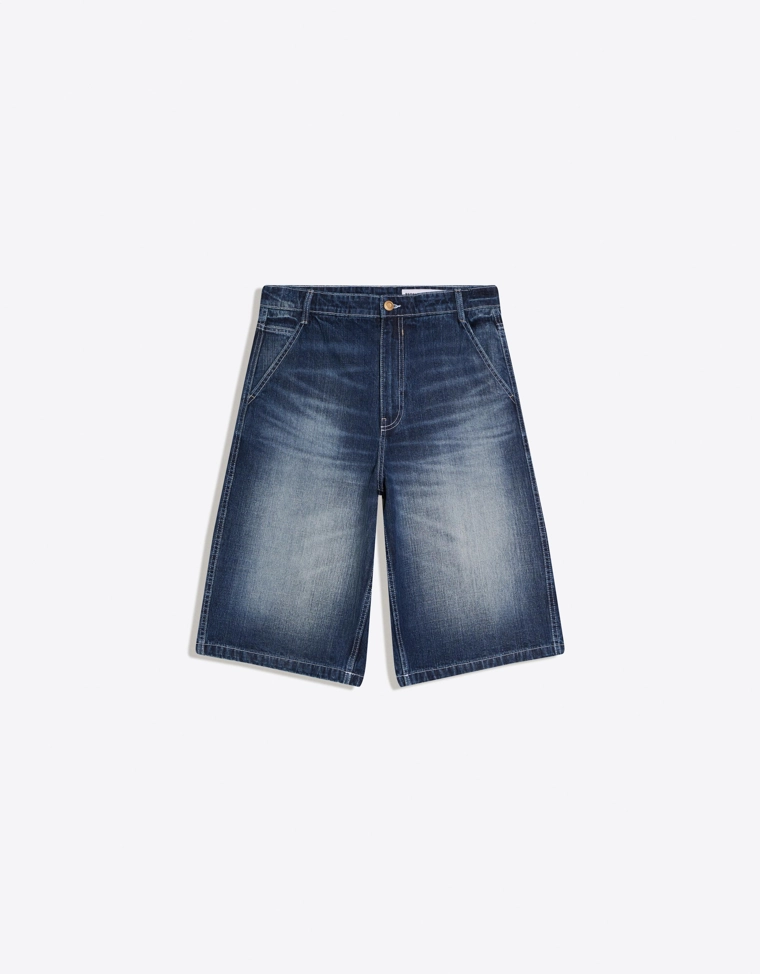 Джинсовые шорты-бермуды в скейтерском стиле