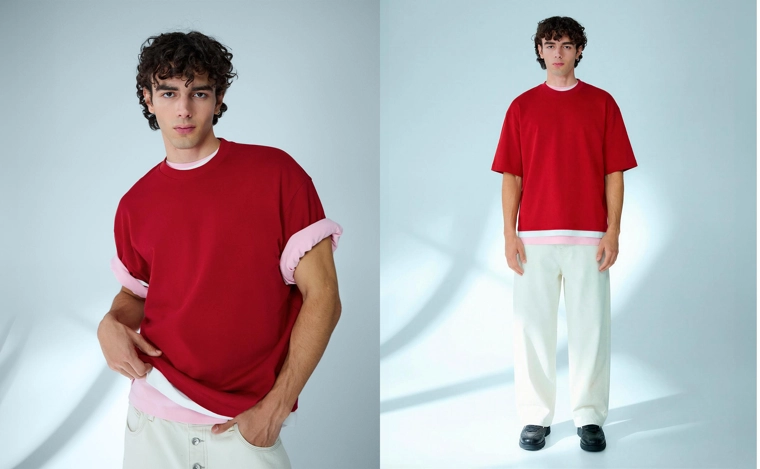 Футболка геометрического кроя с короткими рукавами