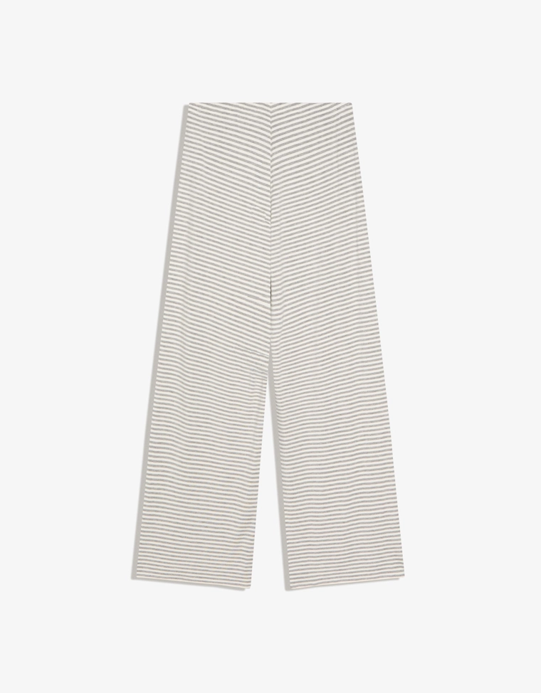 Брюки прямого кроя в полоску с принтом