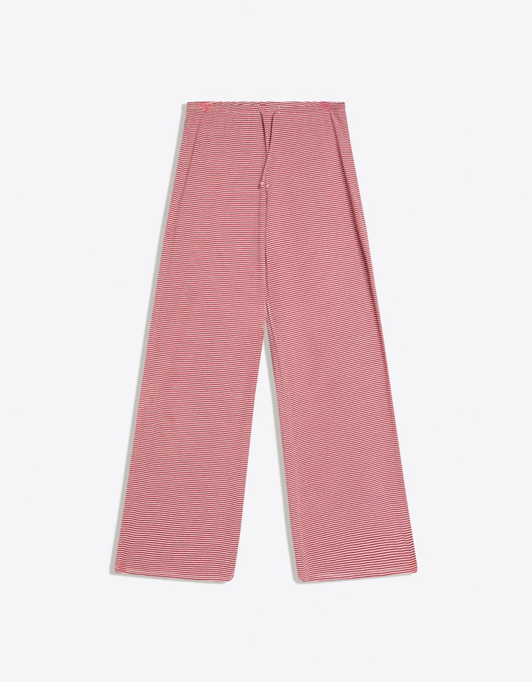 Брюки прямого кроя в полоску с принтом