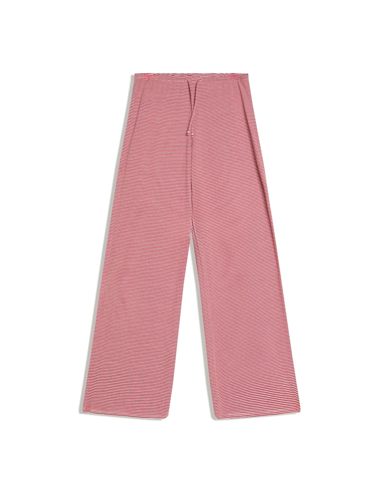 Брюки прямого кроя в полоску с принтом