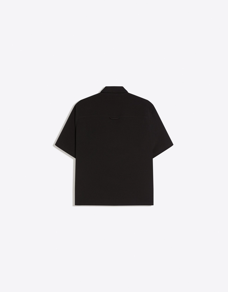 Приталенная рубашка геометрического кроя с короткими рукавами