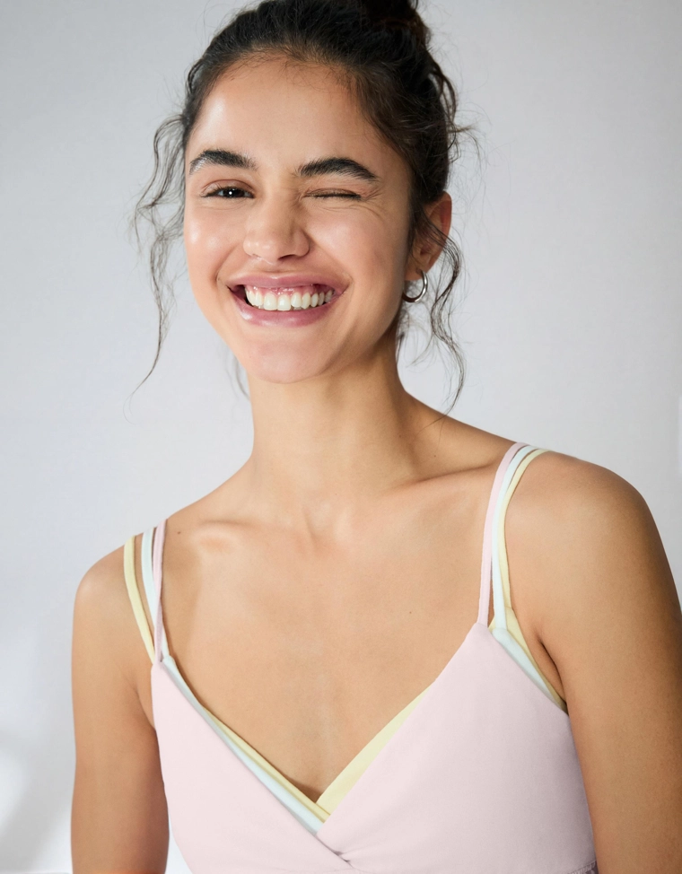 Топ на бретелях с воланами