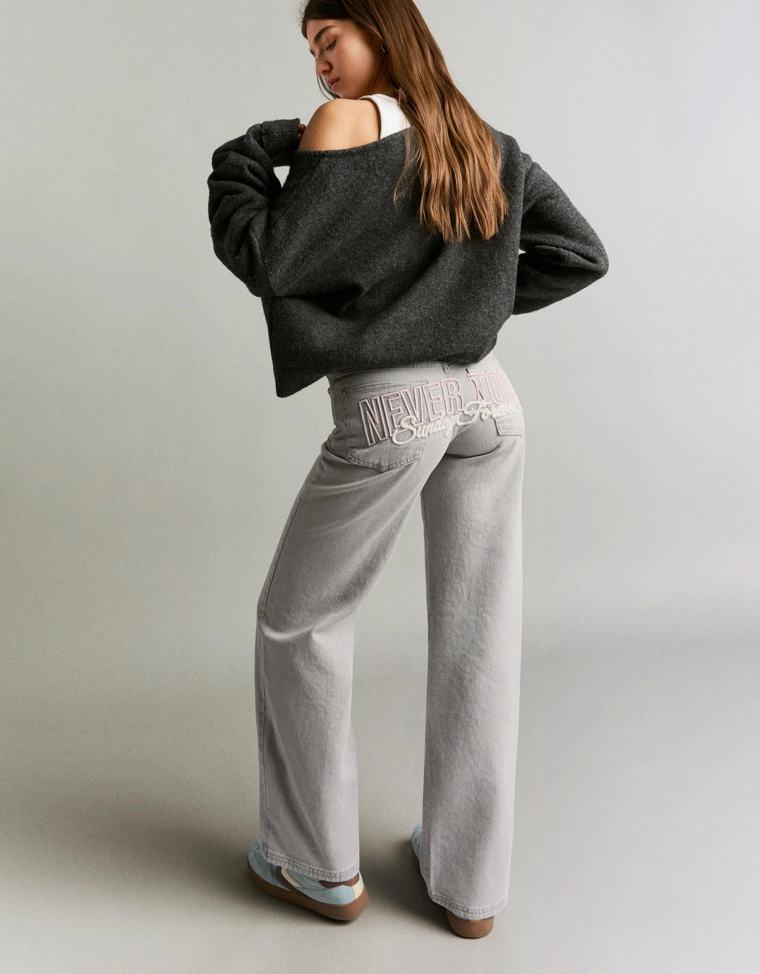 Брюки прямого кроя из твила