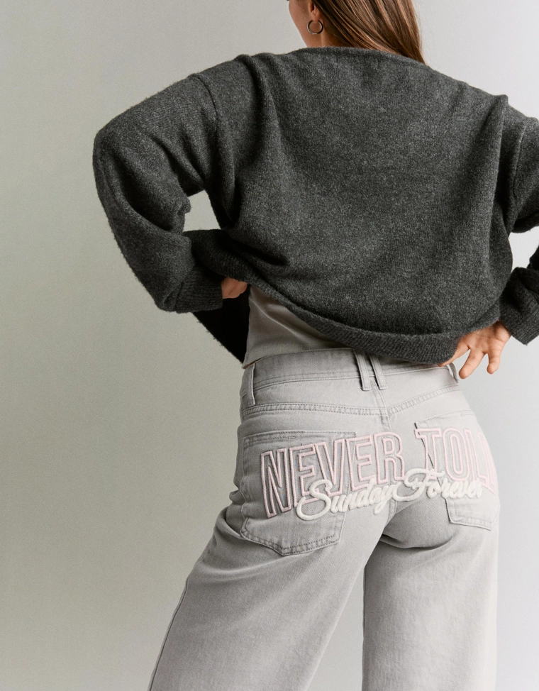 Брюки прямого кроя из твила