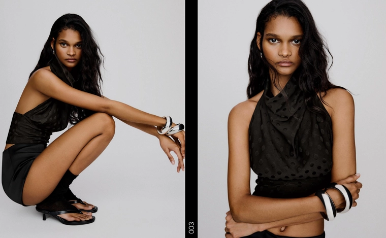 Топ в горошек с горловиной халтер