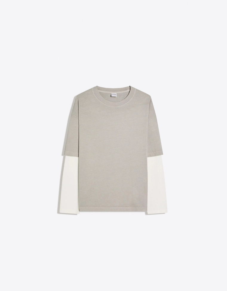 Футболка с принтом и двойными рукавами