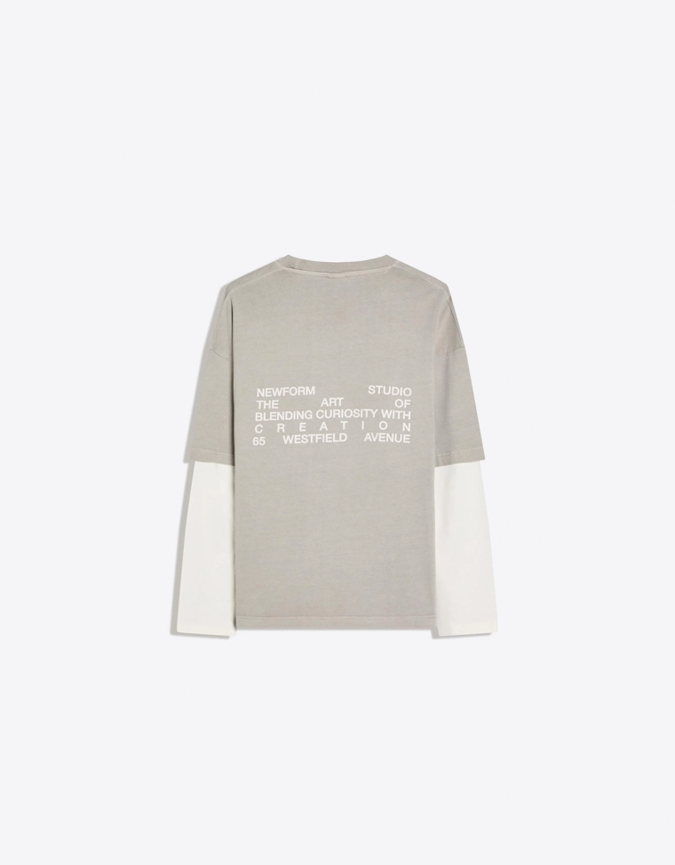 Футболка с принтом и двойными рукавами