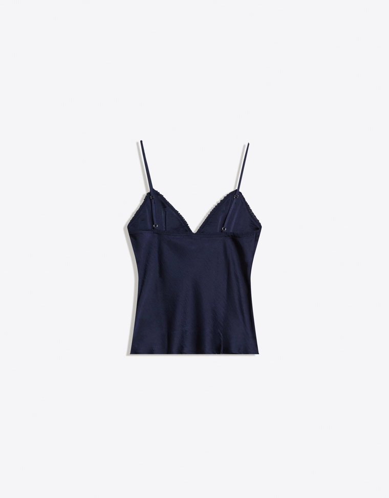 Топ из сатина с кружевом