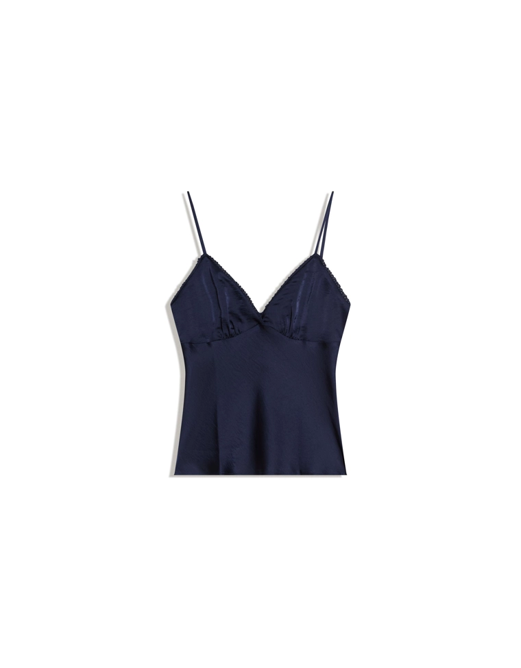 Топ из сатина с кружевом