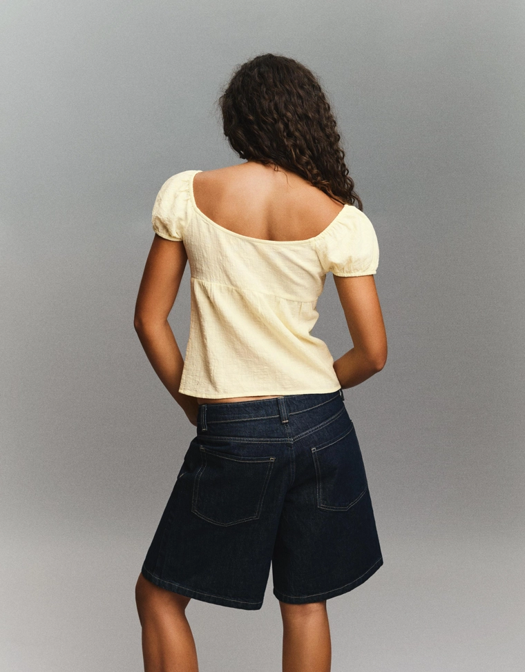 Блузка в стиле рустик с завязками