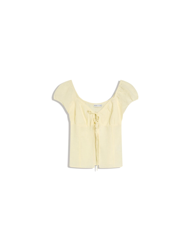 Блузка в стиле рустик с завязками