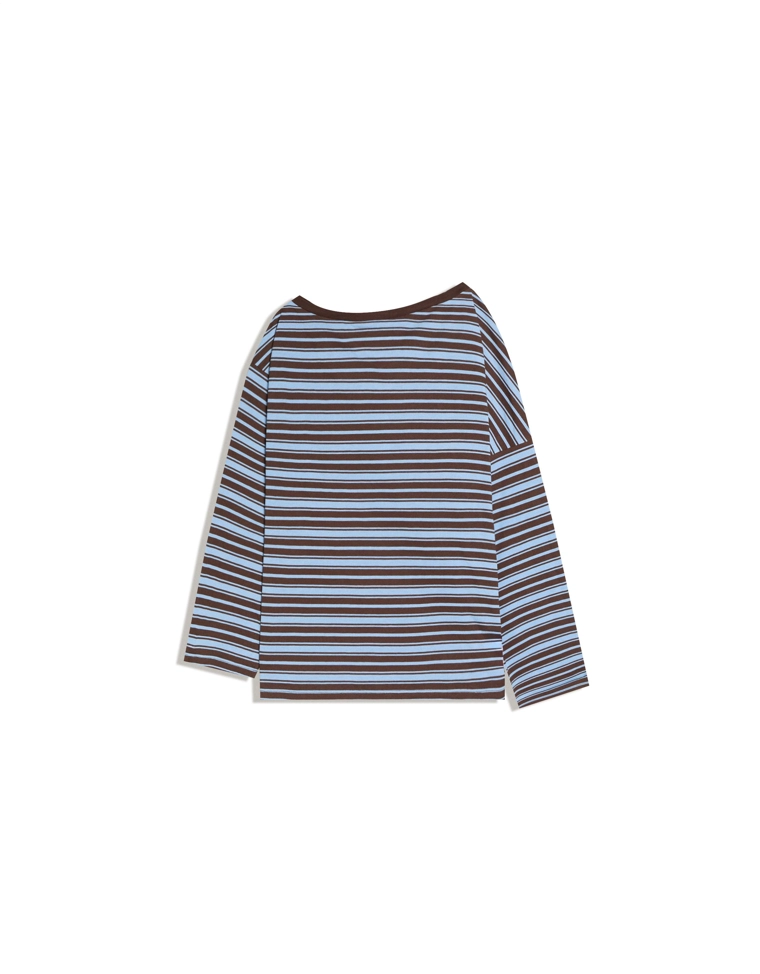 Футболка с длинными рукавами, асимметричным воротом и принтом