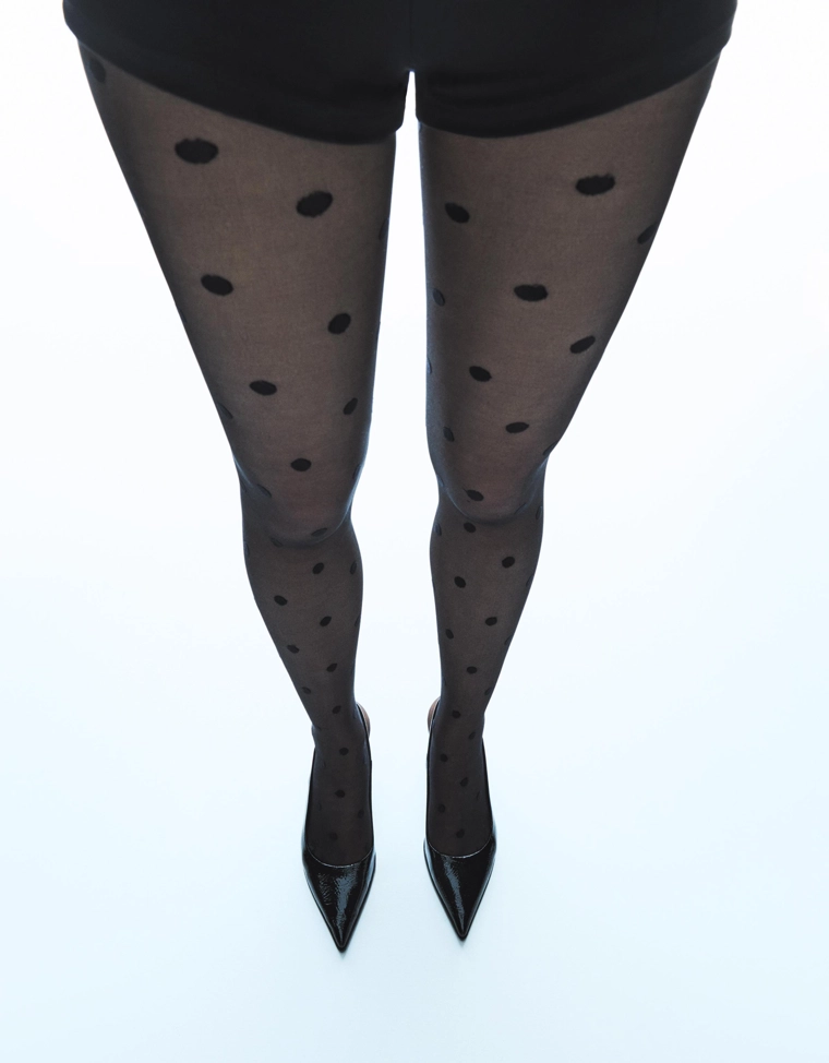 Колготки с вышивкой плюмети