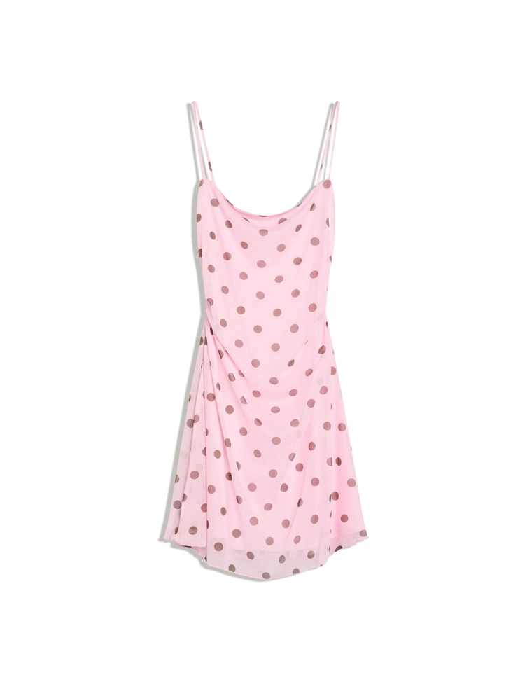 Мини-платье из полупрозрачной ткани на бретелях