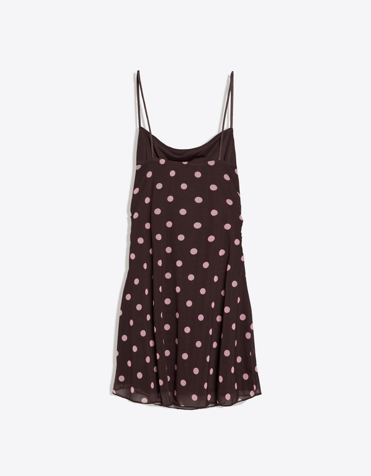 Мини-платье из полупрозрачной ткани на бретелях