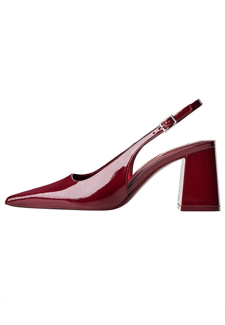 Туфли с открытой пяткой на широком каблуке