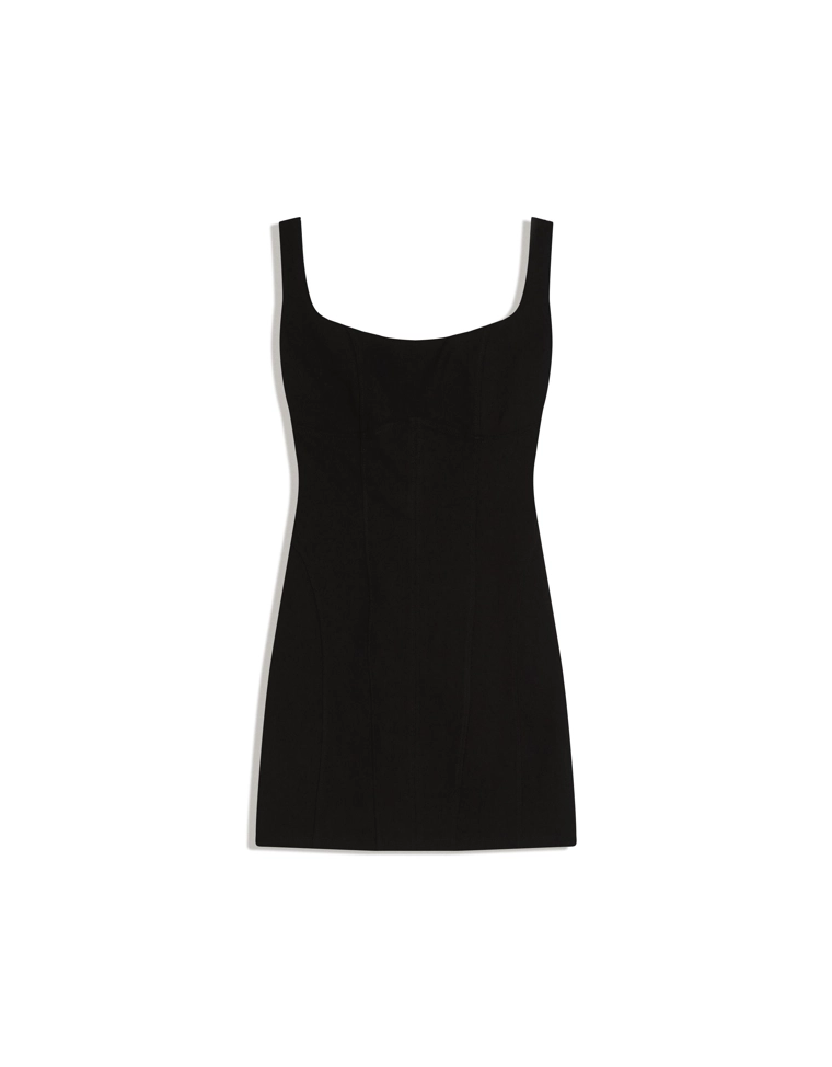 Мини-платье из бенгалина на бретелях