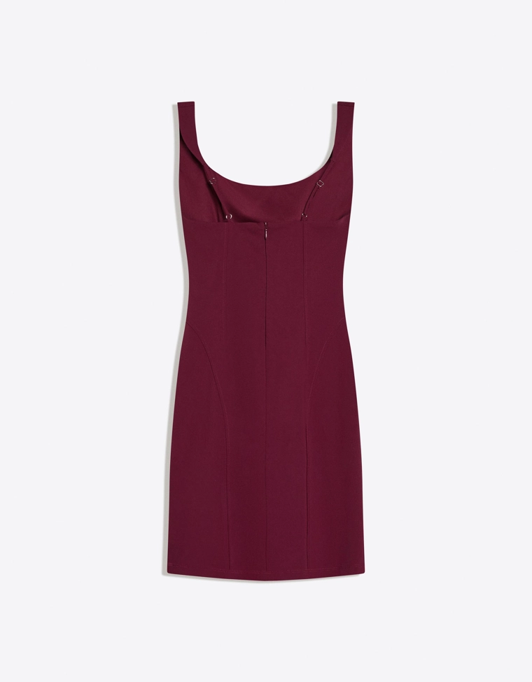 Мини-платье из бенгалина на бретелях