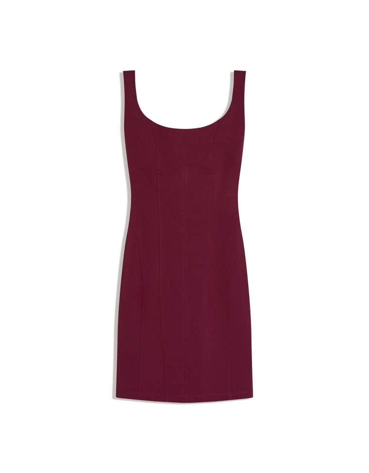 Мини-платье из бенгалина на бретелях