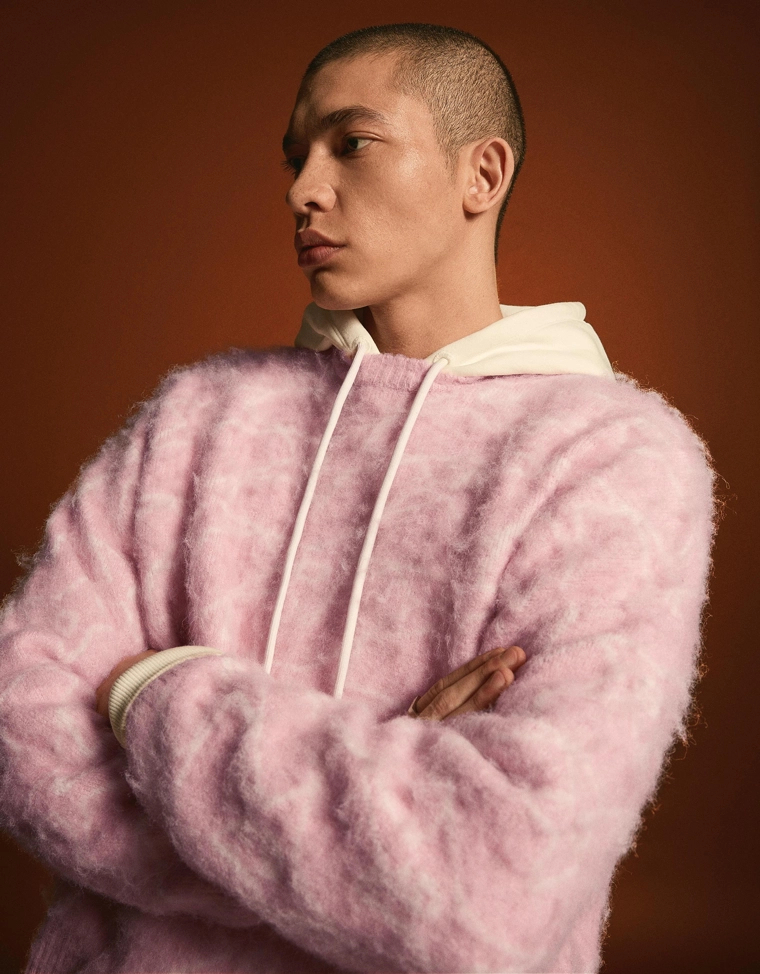 Свитер с круглым вырезом и принтом