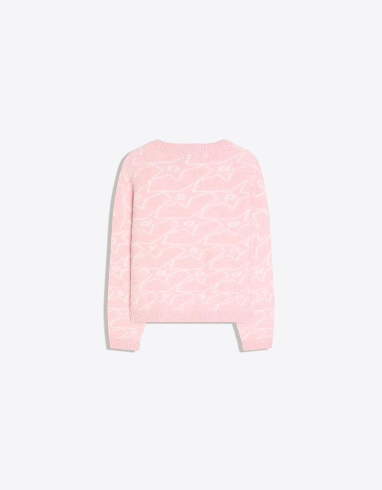 Свитер с круглым вырезом и принтом